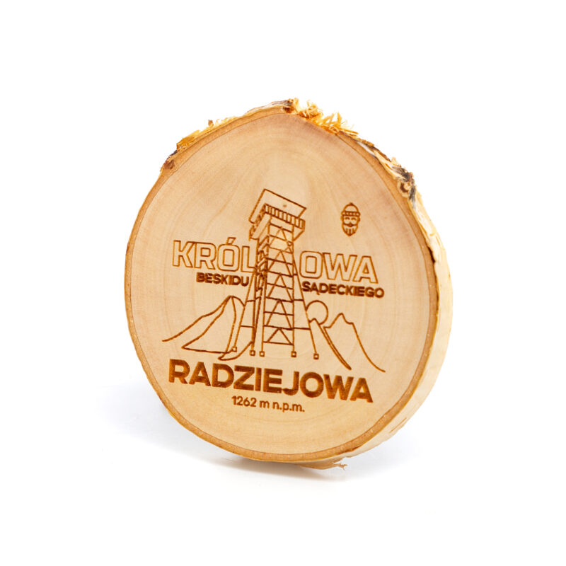 Drewniany magnes - Radziejowa, drewniany magnes na lodówke, nowy sącz, beskid sądecki
